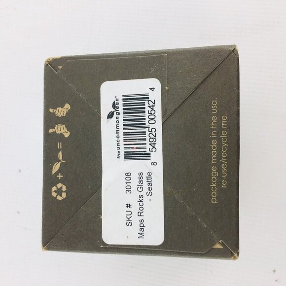 The Uncommon Green MAPS ROCKS GLASS SEATTLE Neighborhoods Etch Wiskey Glass NEW - Picture 6 of 14